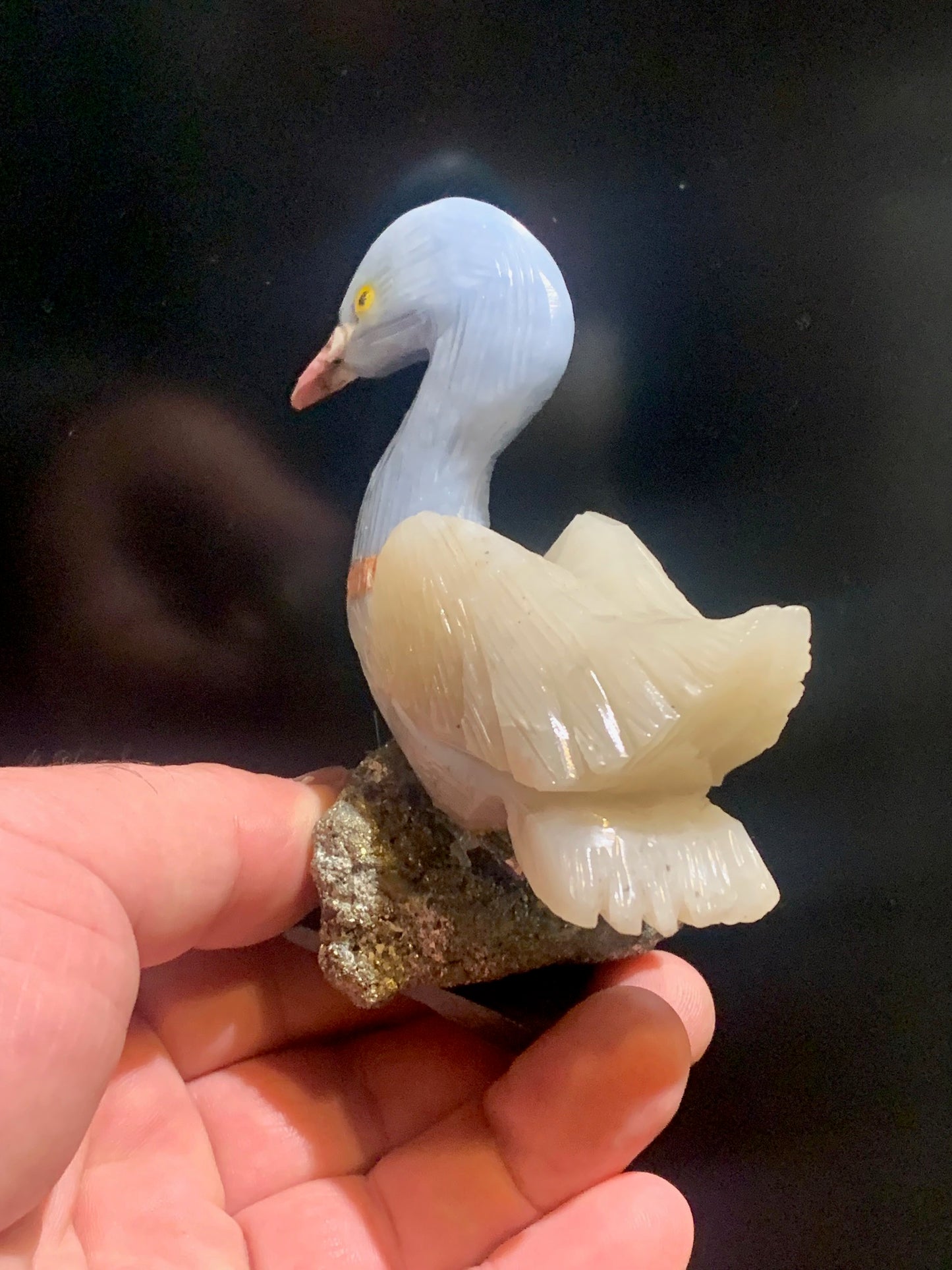 Statuette de Cygne Fait Main – Pièce Artisanale aux Très Belles Finitions, Objet Décoratif Unique et Élégant - 10 x 8 x 5 cm - 250 g