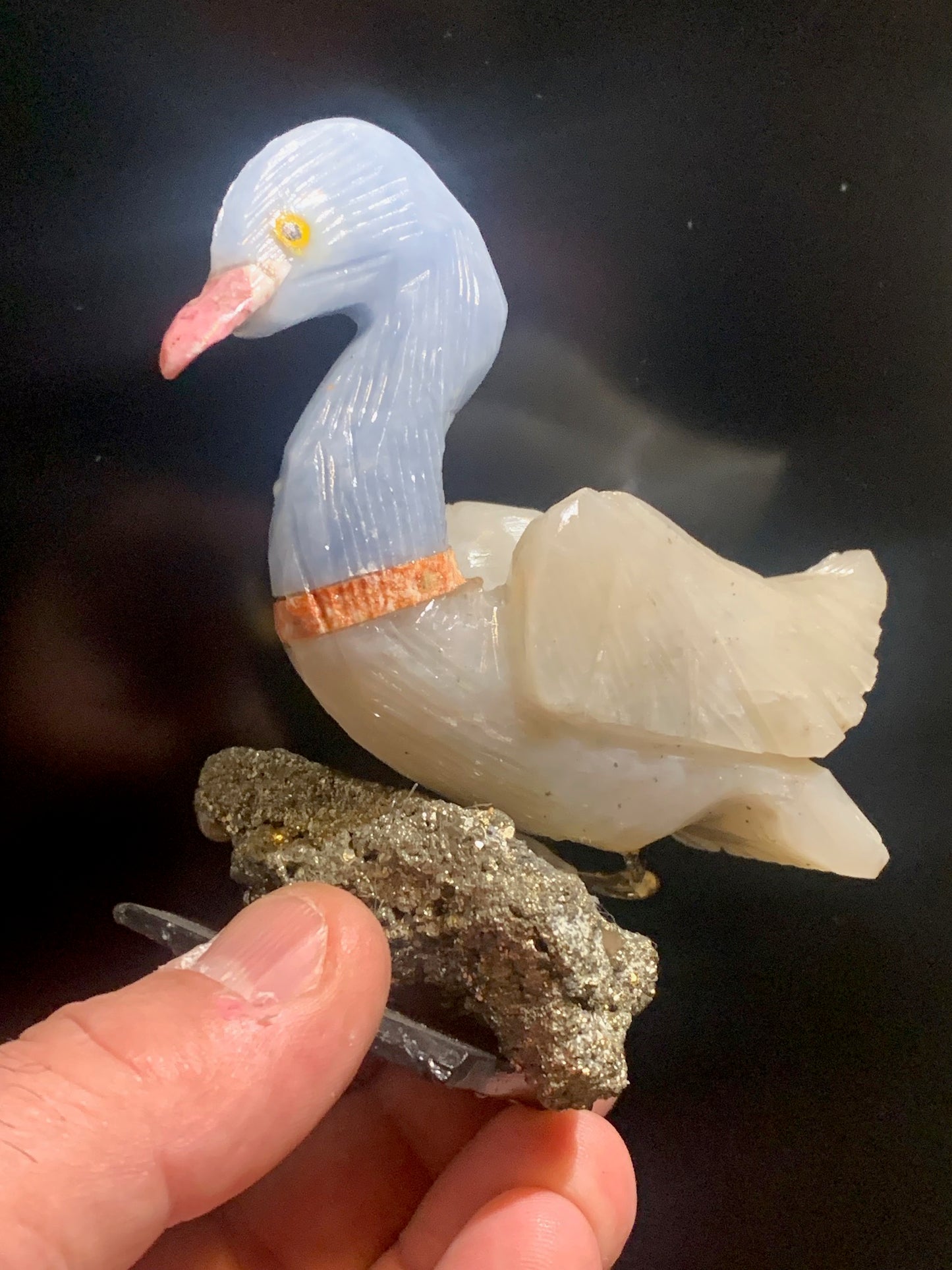 Statuette de Cygne Fait Main – Pièce Artisanale aux Très Belles Finitions, Objet Décoratif Unique et Élégant - 10 x 8 x 5 cm - 250 g