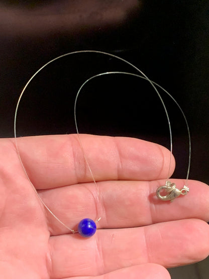 Lapis-Lazuli – Colliers avec Perles Uniques de Tailles Variées (6 à 20 mm) – Création Zen Curiosity – Cordon Transparent ou Fil Métal avec Fermoir en Argent