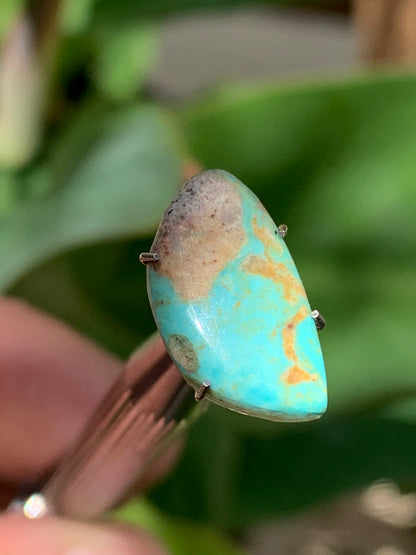 Turquoise, cabochon de 17mm x10 x2 - 2 carats. Parfait en bijouterie, collection ,exposition...