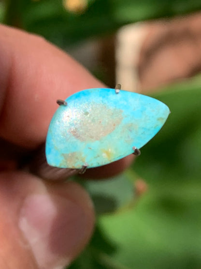 Turquoise, cabochon de 15mm x10 x1,5 - 1 carat. Parfait en bijouterie, collection ,exposition...