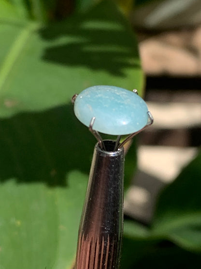 Amazonite, cabochon ancien de 12mm x10 x3 - 3,5 carats. Parfait en bijouterie, collection ,exposition...