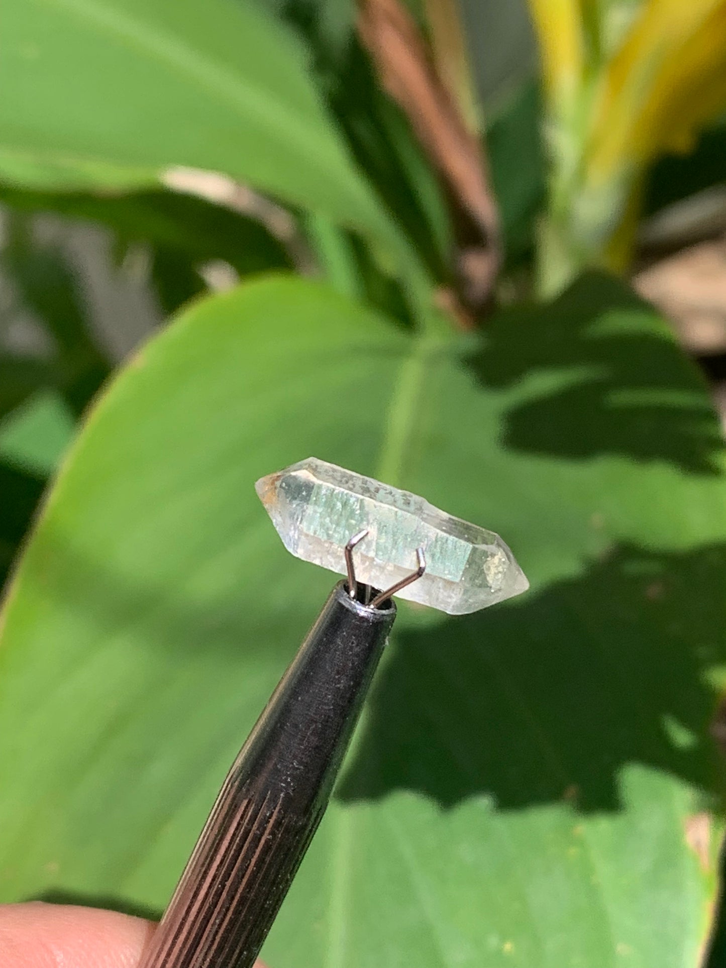 Cristal de roche bi-déterminé, pierre naturelle de 19mm x7 x5 - 4,5 carats. Parfait en bijouterie, collection ,exposition...