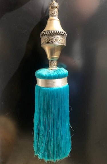 Embrasse marocaine avec motif artisanal pour rideau ou décoration - 40 cm de haut x 7,5 cm de diamètre