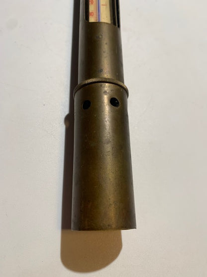 Thermomètre nautique ancien en laiton - 31 cm de haut x 3,5 cm de diamètre