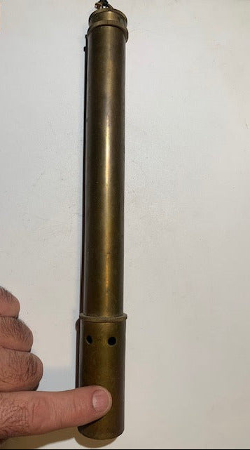 Thermomètre nautique ancien en laiton - 31 cm de haut x 3,5 cm de diamètre