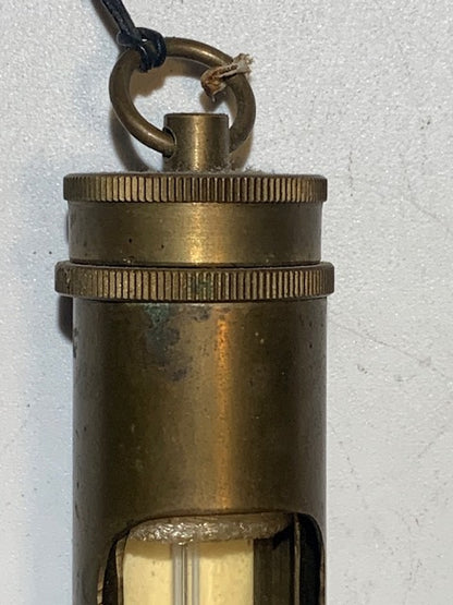 Thermomètre nautique ancien en laiton - 31 cm de haut x 3,5 cm de diamètre