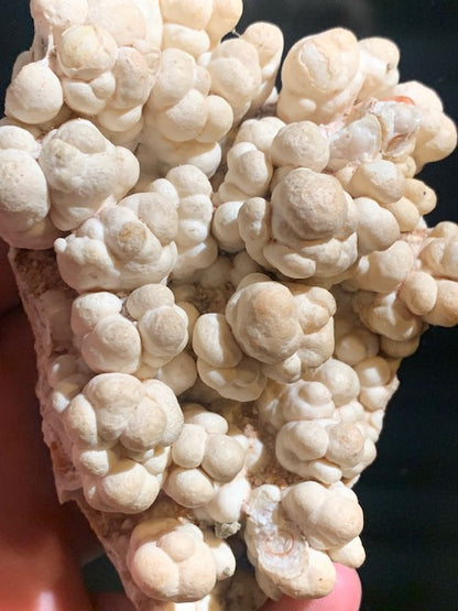 Aragonite blanche botryoïdale, éventuellement appelée aragonite coralloïde ou en grappes - 116 x 77 x 47 mm - 355,6 gr.