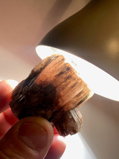 Aragonite, cristaux prismatiques de couleur orange - 48 x 44 x 35 mm - 120 gr.