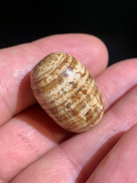 Aragonite, coeur de cristal roulée - 25 x 18 mm de diamètre - 13,1 gr.