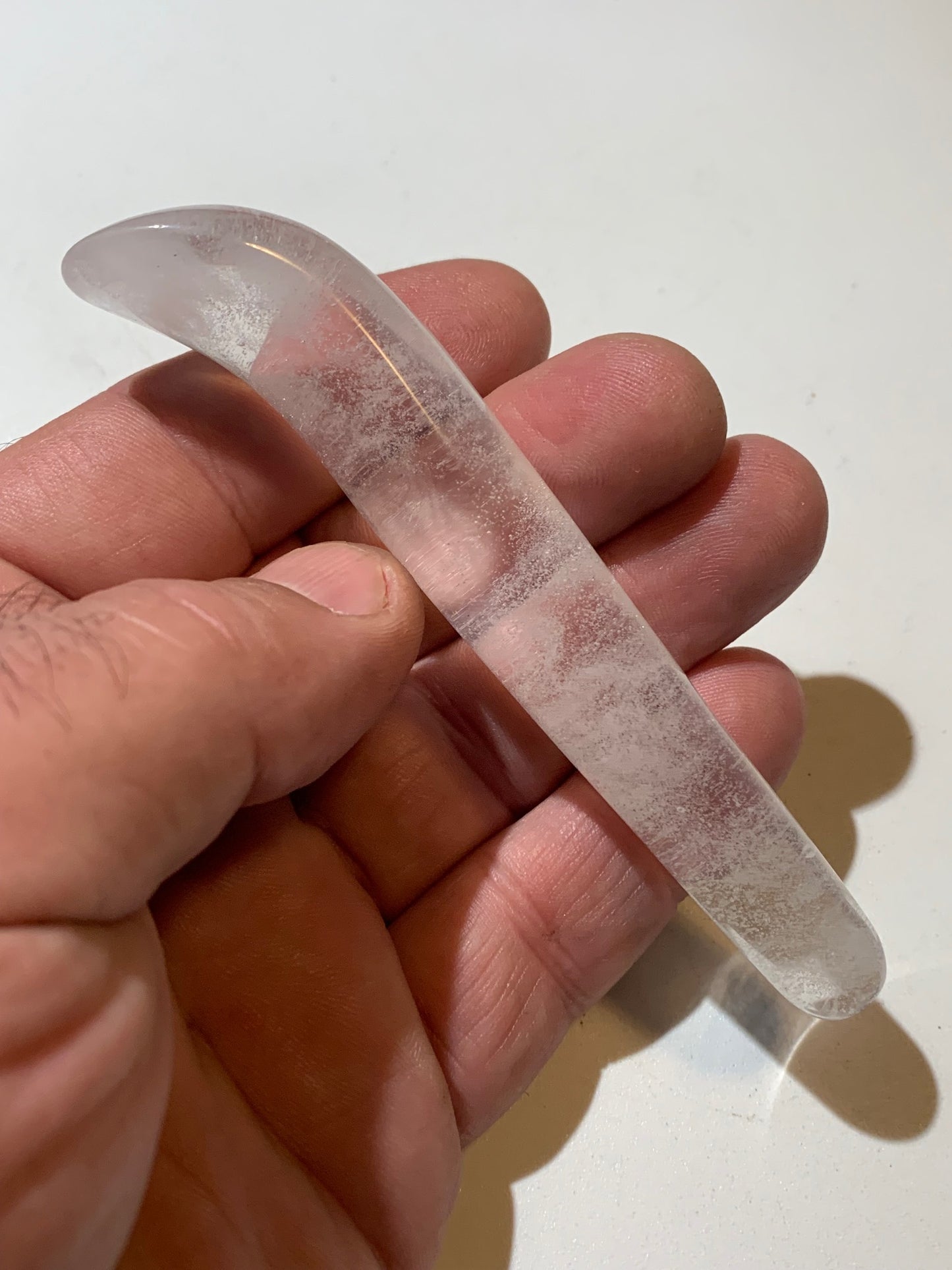 Bâton de massage en Cristal de roche (Quartz blanc) - 11 cm -43 gr.