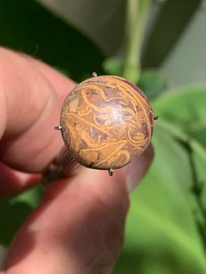 Stromatolite, cabochon de 16mm x16 x6 - 11,5 carats. Parfait en bijouterie, collection ,exposition...