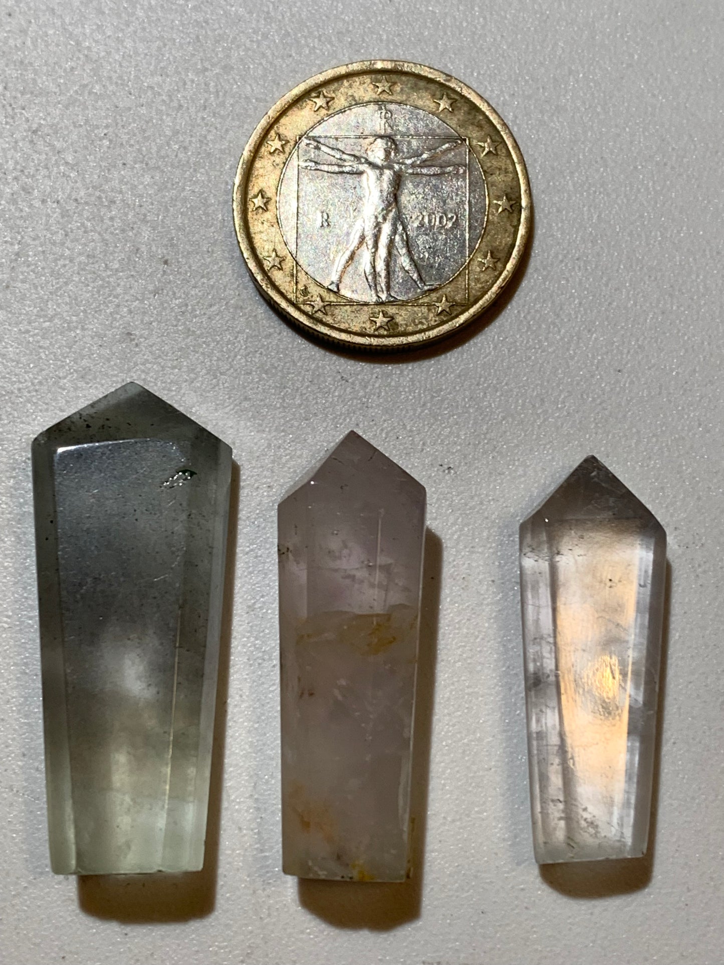 Fluorite multicolore - Lot de 3 petites pointes/ lasers 35 à 30 mm - Parfait pour la bijouterie ou collection