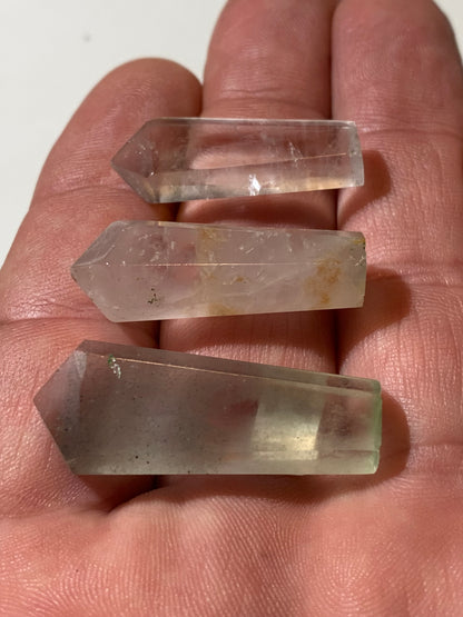 Fluorite multicolore - Lot de 3 petites pointes/ lasers 35 à 30 mm - Parfait pour la bijouterie ou collection