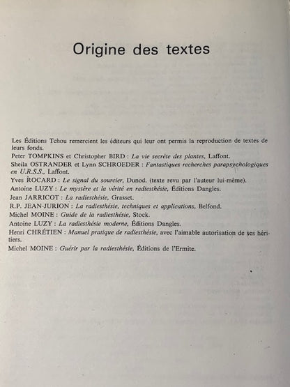 Livre relié : La radiésthésie ou Les Pouvoirs du Pendule | Chez les Editions TCHOU