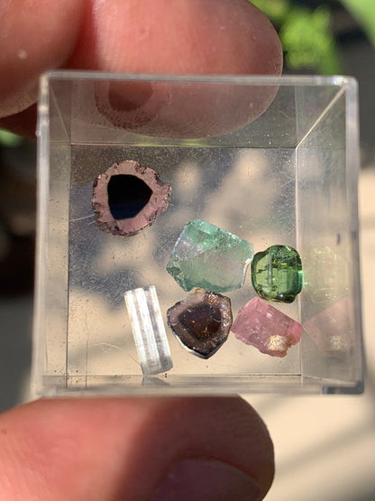 Tourmaline, coffret collection de 6 pièces de 7mm x7 x2 environ - 6,5 carats. Parfait en bijouterie, collection ,exposition...