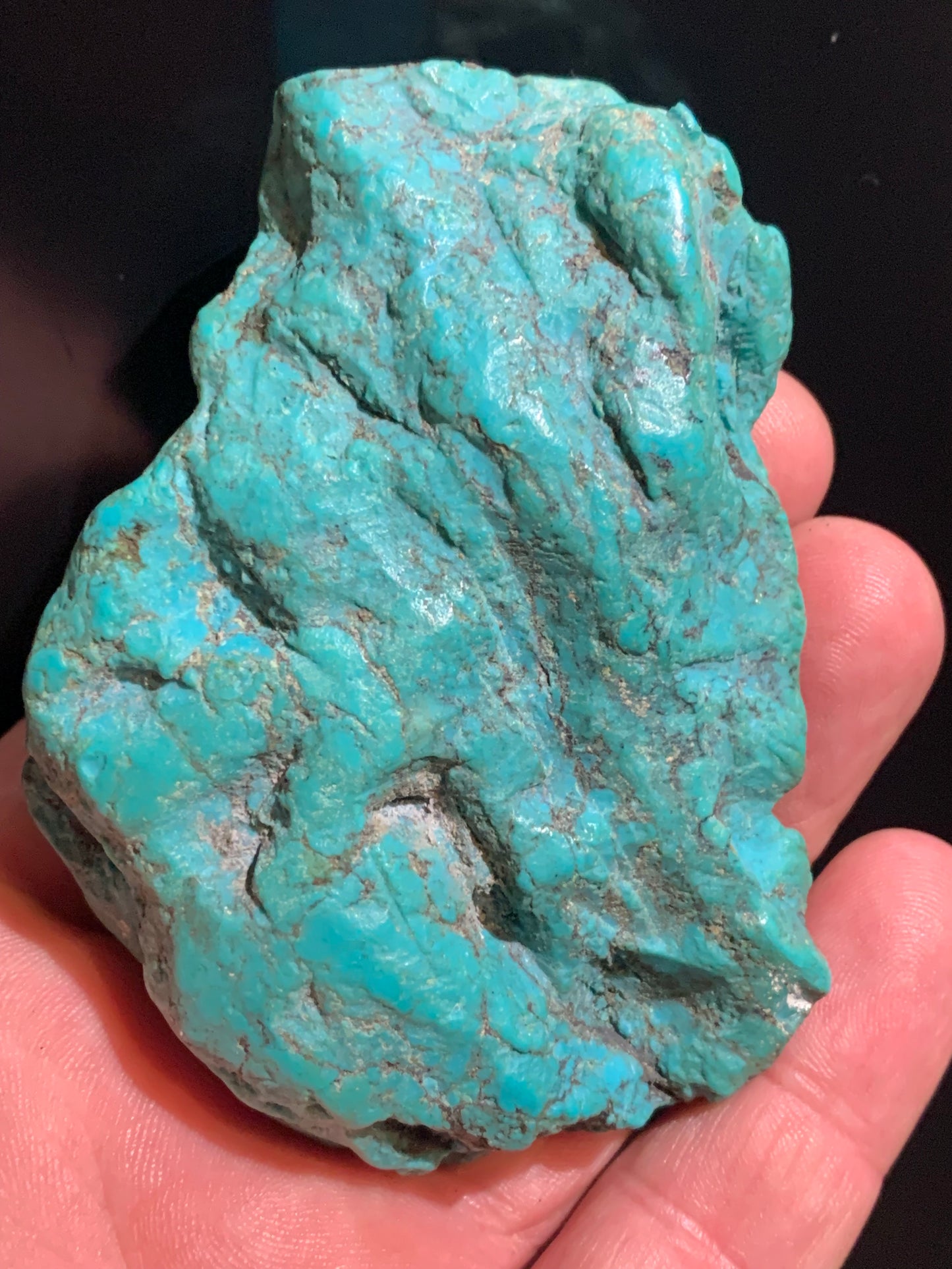 Turquoise Américaine, très grosse pépite naturelle de 86 mm x 62 x 32 - 137,2 gr.