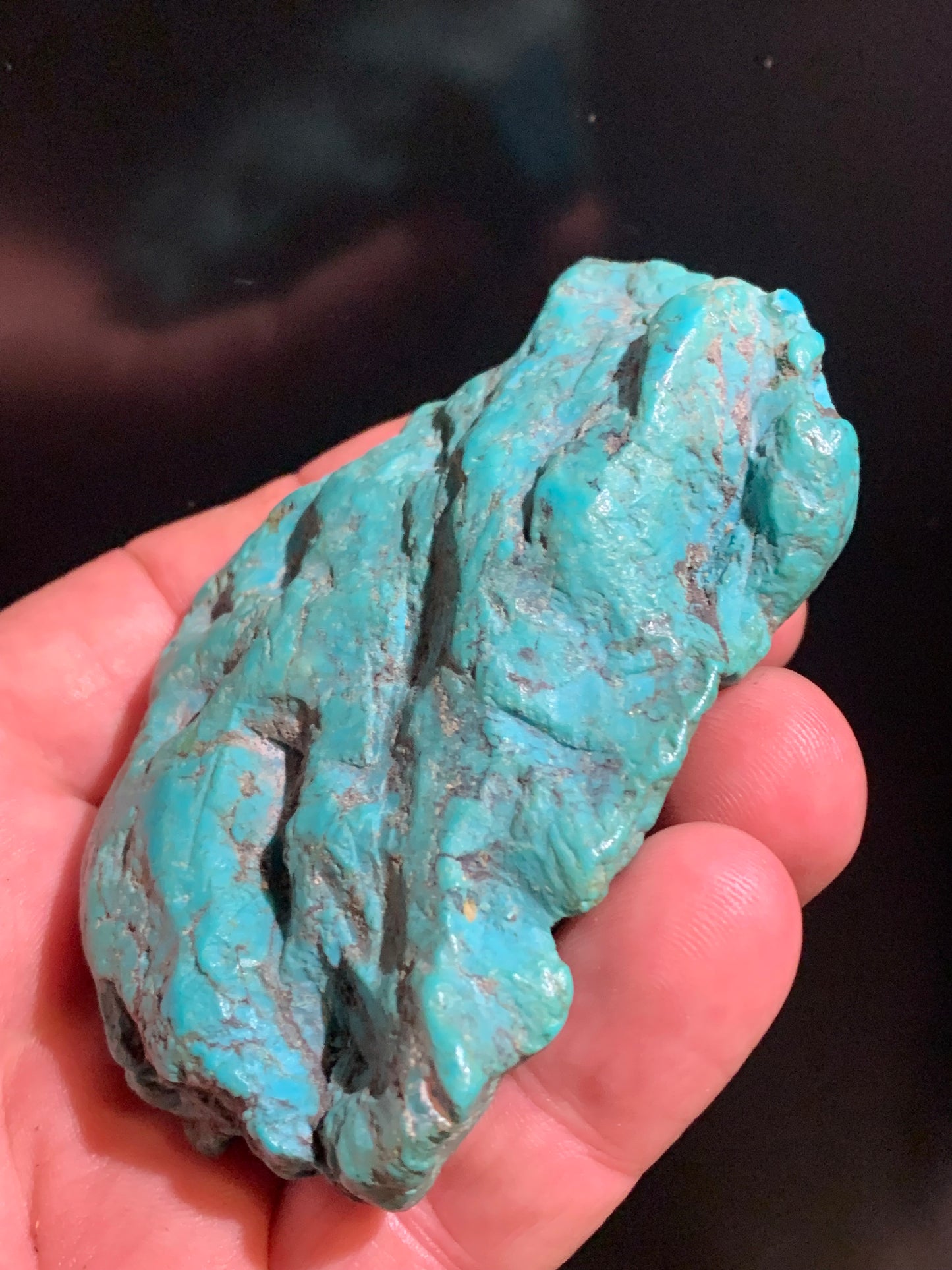 Turquoise Américaine, très grosse pépite naturelle de 86 mm x 62 x 32 - 137,2 gr.