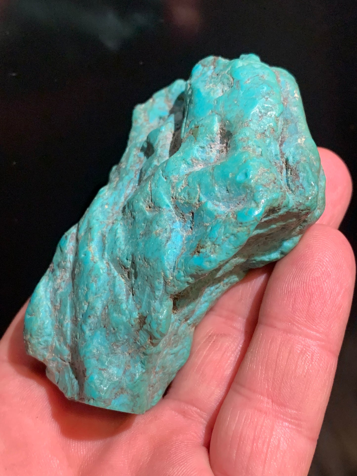 Turquoise Américaine, très grosse pépite naturelle de 86 mm x 62 x 32 - 137,2 gr.