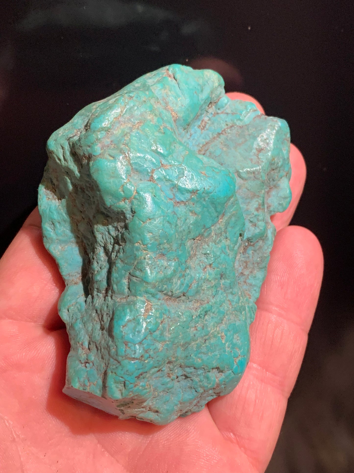 Turquoise Américaine, très grosse pépite naturelle de 86 mm x 62 x 32 - 137,2 gr.