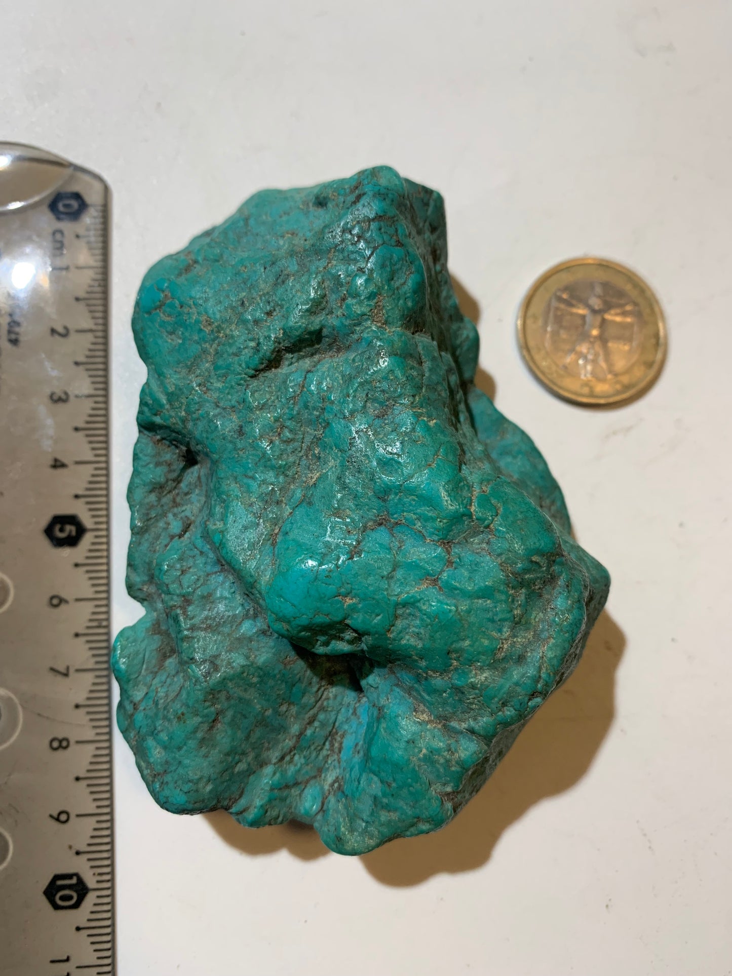 Turquoise Américaine, très grosse pépite naturelle de 86 mm x 62 x 32 - 137,2 gr.
