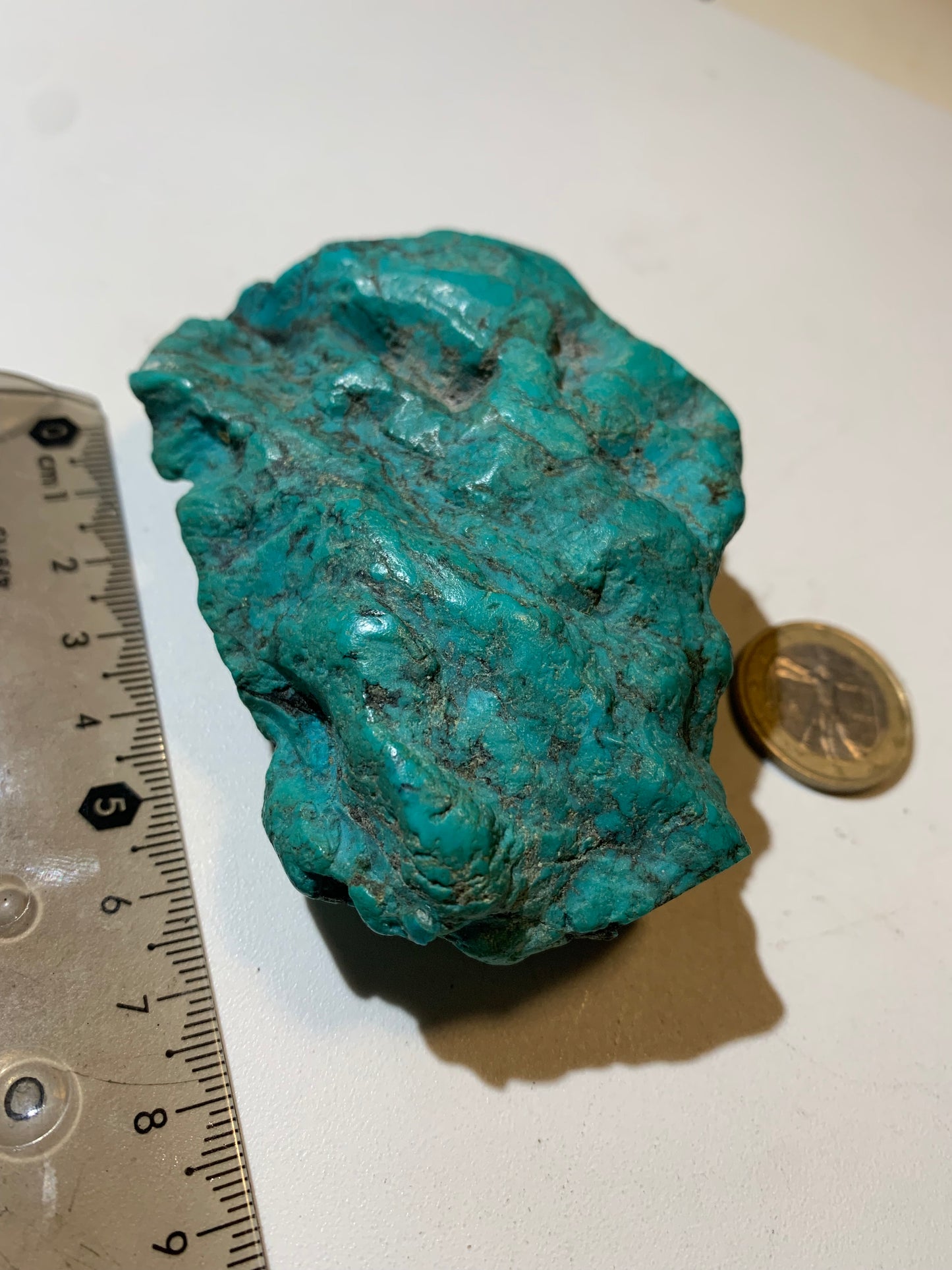 Turquoise Américaine, très grosse pépite naturelle de 86 mm x 62 x 32 - 137,2 gr.