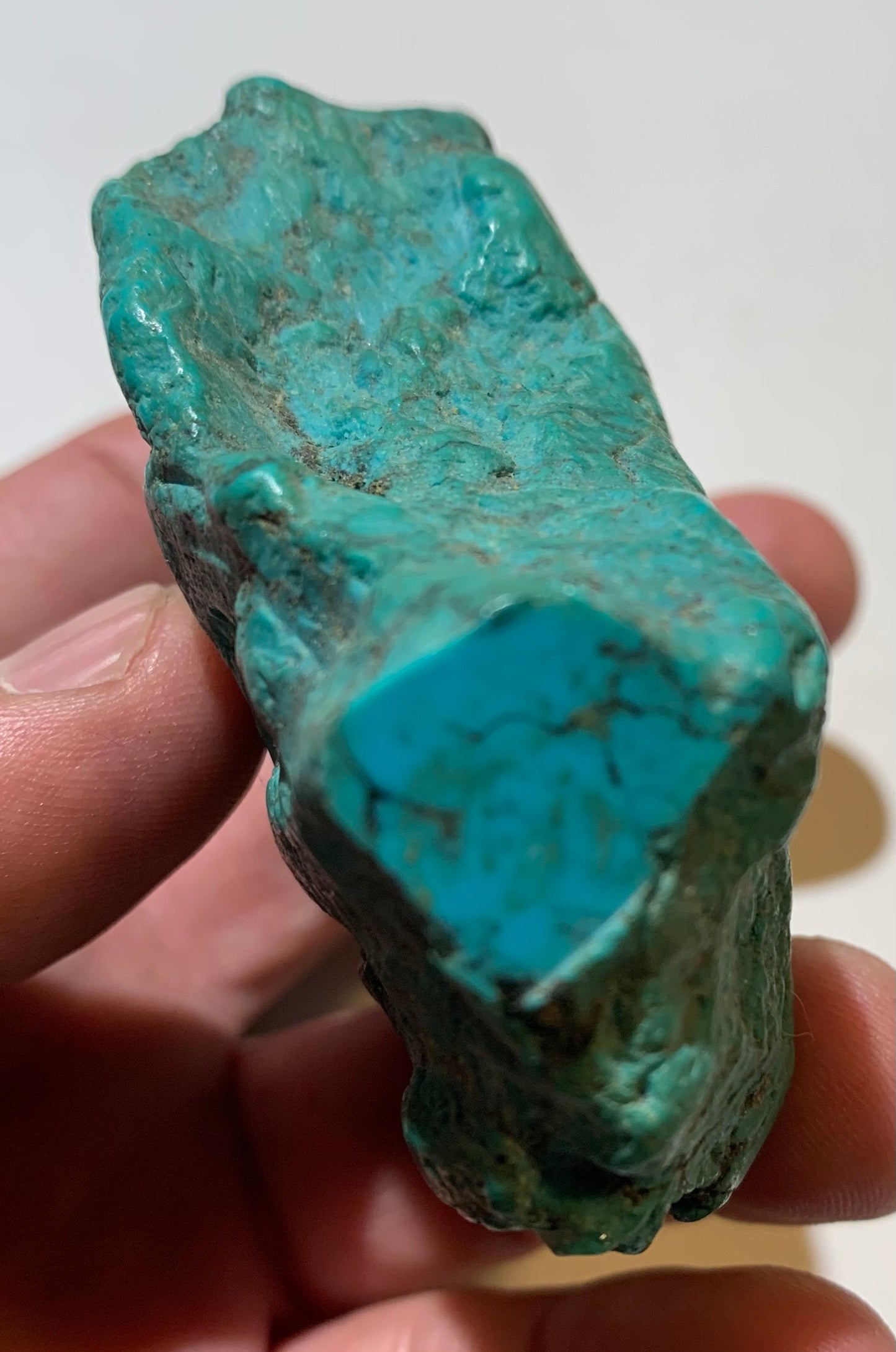 Turquoise Américaine, très grosse pépite naturelle de 86 mm x 62 x 32 - 137,2 gr.