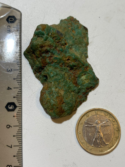 Turquoise verte du Mexique, demi pépite naturelle de 59 mm x 42 x 19 - 26,9 gr.