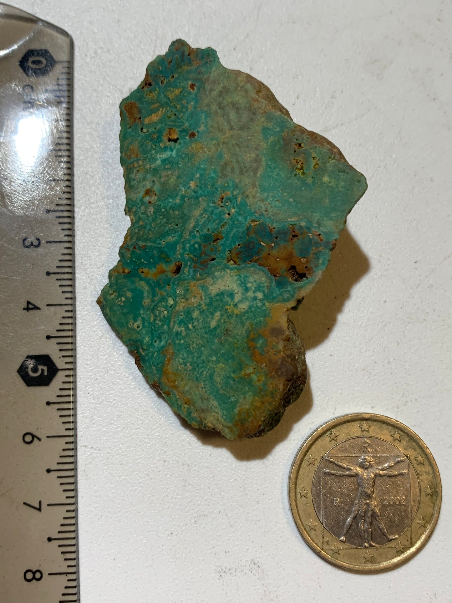 Turquoise verte du Mexique, demi pépite naturelle de 59 mm x 42 x 19 - 26,9 gr.