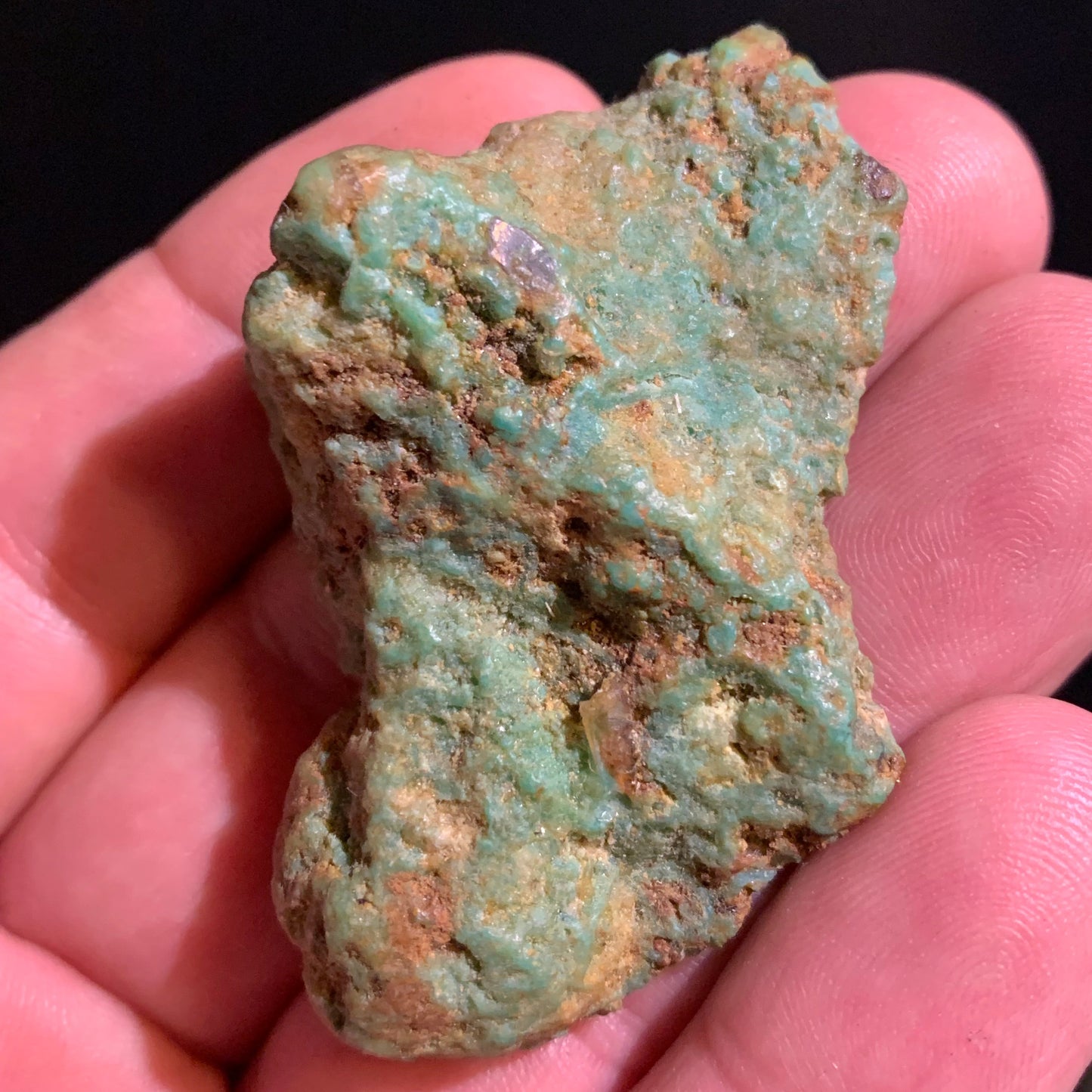 Turquoise verte du Mexique, demi pépite naturelle de 59 mm x 42 x 19 - 26,9 gr.