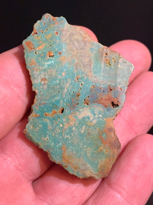 Turquoise verte du Mexique, demi pépite naturelle de 59 mm x 42 x 19 - 26,9 gr.