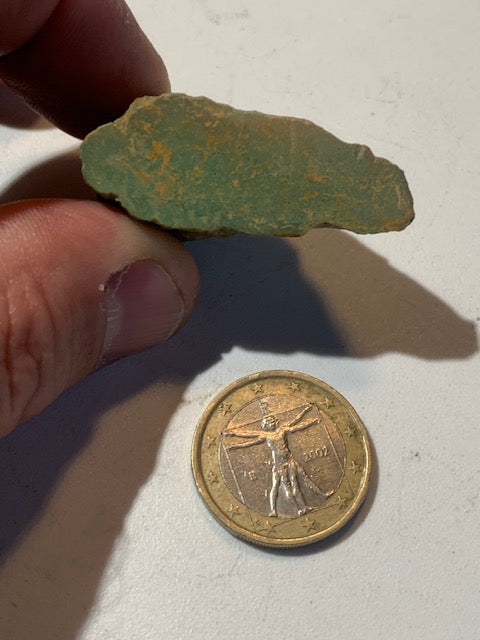 Turquoise verte du Mexique, demi pépite naturelle de 41 mm x 27 x 20 - 22,3 gr.