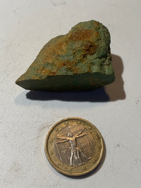 Turquoise verte du Mexique, demi pépite naturelle de 41 mm x 27 x 20 - 22,3 gr.