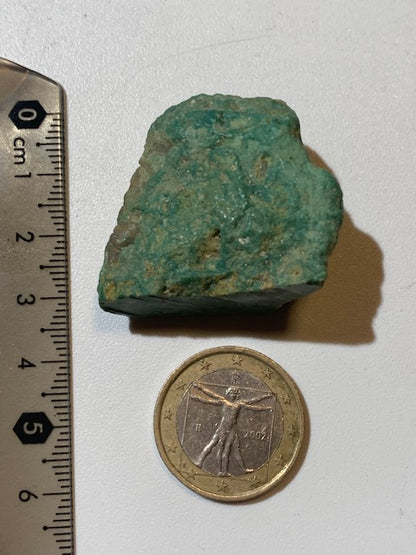 Turquoise verte du Mexique, demi pépite naturelle de 35 mm x 33 x 18 - 25 gr.