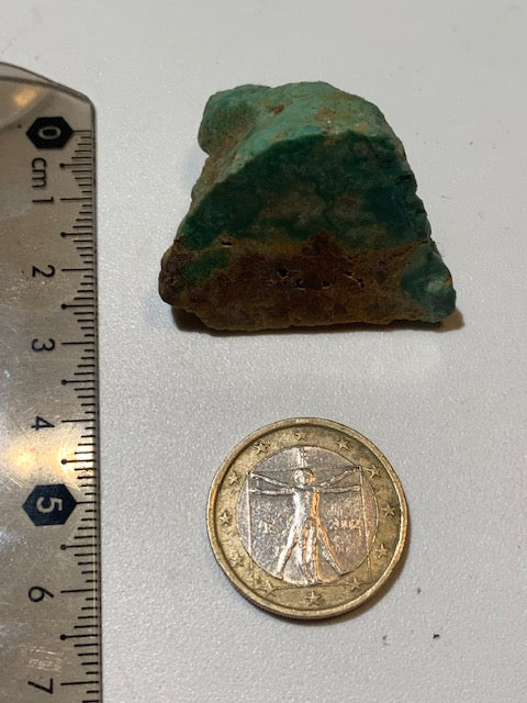 Turquoise verte du Mexique, demi pépite naturelle de 36 mm x 27 x 26 - 24,2 gr.