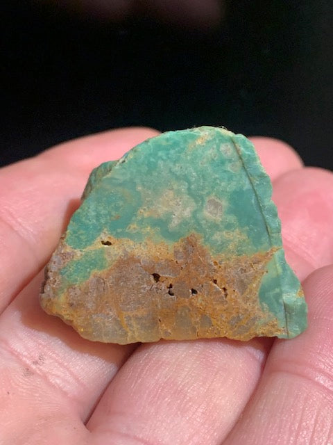 Turquoise verte du Mexique, demi pépite naturelle de 36 mm x 27 x 26 - 24,2 gr.