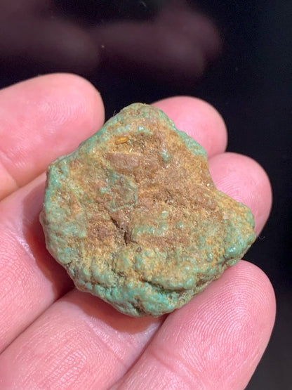 Turquoise verte du Mexique, pépite naturelle de 35 mm x 33 x 23,6 - 23,6 gr.