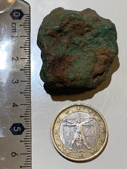 Turquoise verte du Mexique, pépite naturelle de 35 mm x 33 x 23,6 - 23,6 gr.