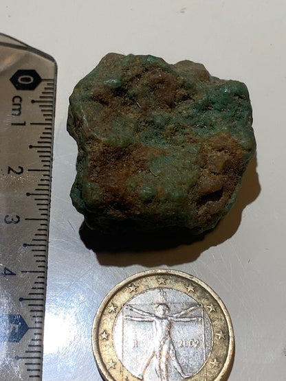 Turquoise verte du Mexique, pépite naturelle de 35 mm x 33 x 23,6 - 23,6 gr.