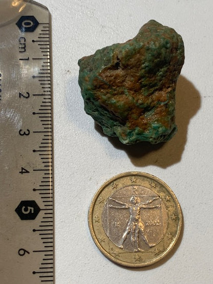 Turquoise verte du Mexique, pépite naturelle de 30 x 26 x 23 - 16 gr.