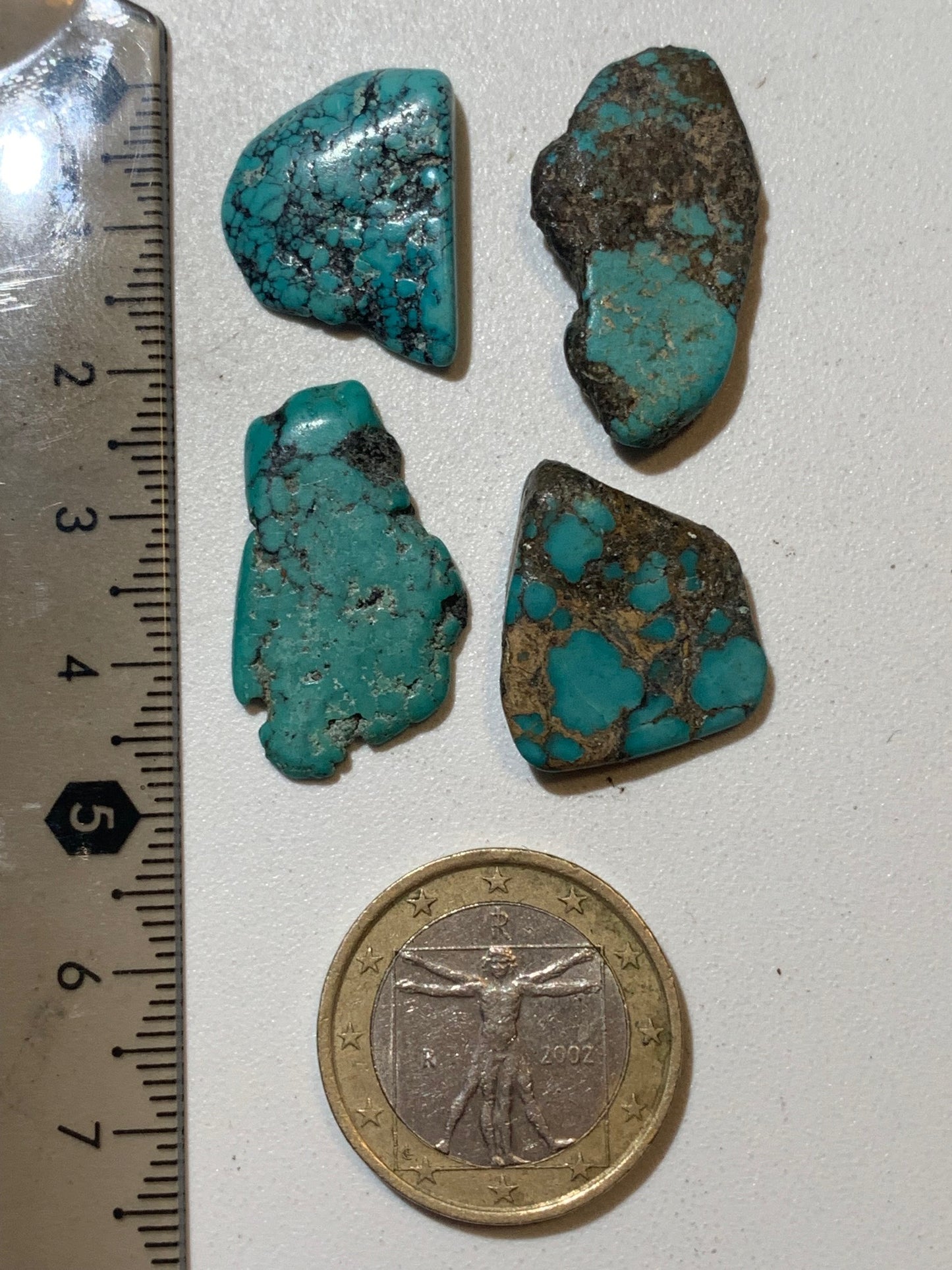 Turquoise Tibétaine, en lot ou à l'unité - Petites pépites naturelles de 25 mm x 18 x 5 - 2 grammes en moyenne