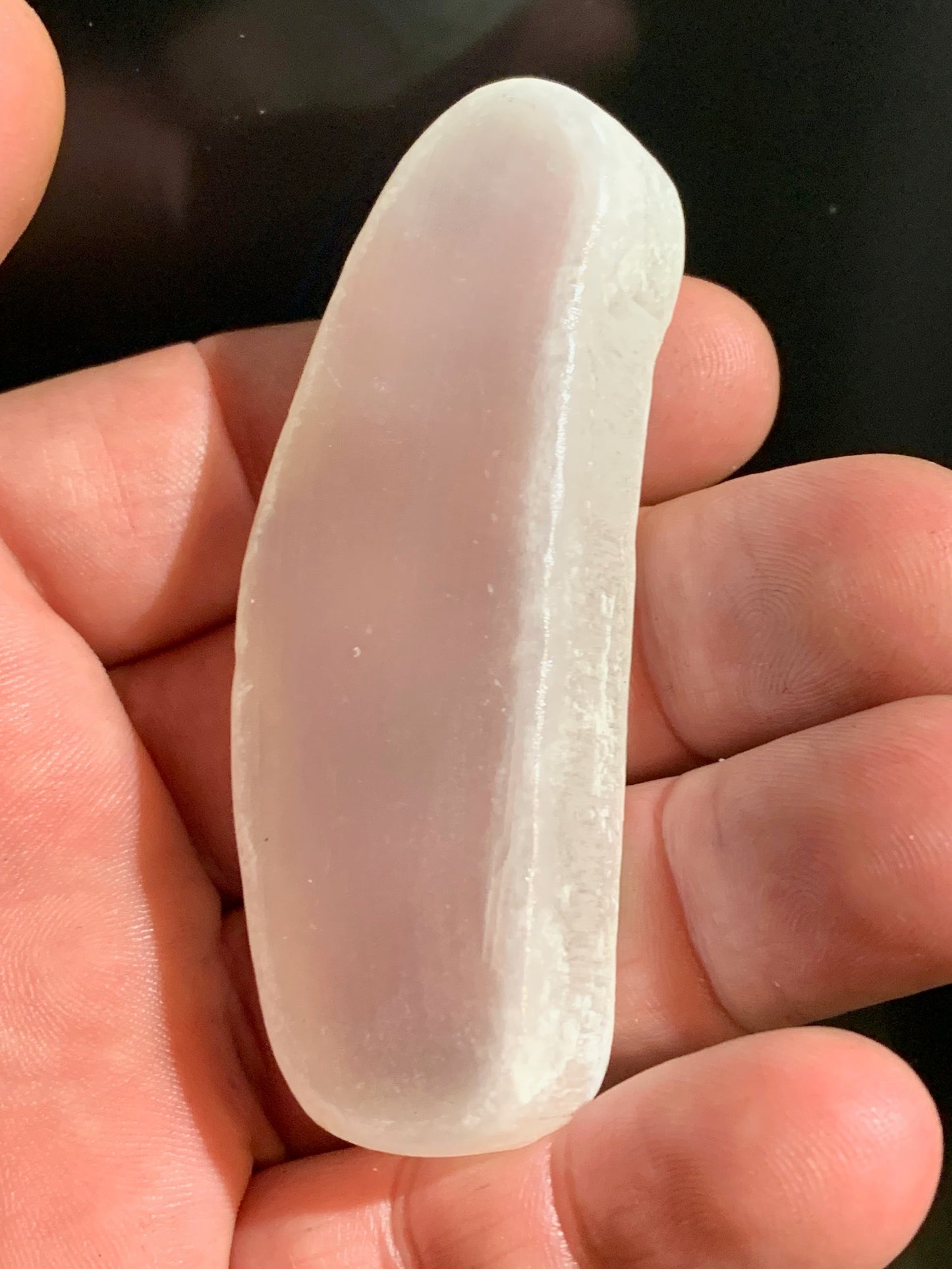 Ulexite - spécimen naturel 'pierre télévision' - 78 x 28 x 15 mm - 59,2 gr. - Qualité AA à AAA
