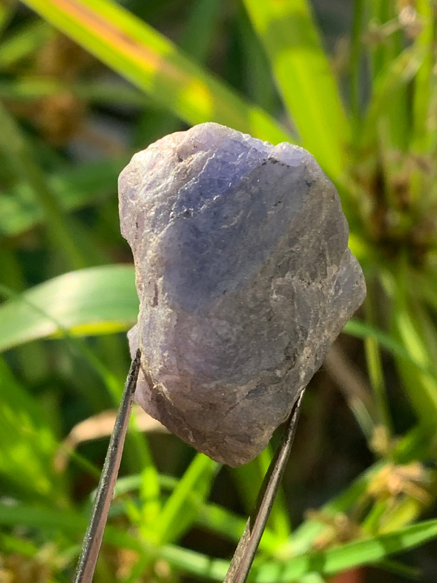 Tanzanite, spécimen brut de 32mm x21 x20 - 18 grammes. Parfait en collection, exposition, lapidage...
