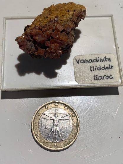 Vanadinite, spécimen brut et naturel - 38 x 29 x 23 mm - 17,8 gr. - Collection ancienne