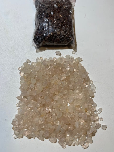 Kit de recharge : Hématite + Quartz rose - Pour recharger énergétiquement les minéraux et bijoux en pierres - 300 gr.