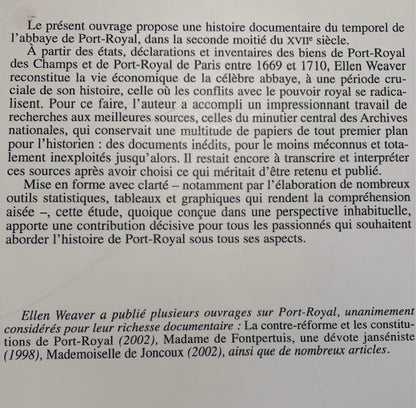 Livre relié : Le domaine de Port-Royal - Par F. Ellen Weaver chez Nolin