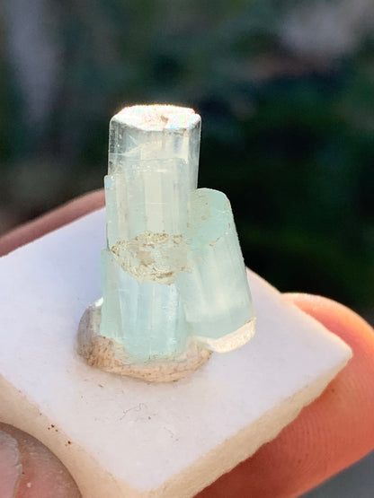 Aigue-marine, macle de cristaux naturels de 21mm x14 x11 - 17,5 grammes. Parfait en bijouterie, collection ,exposition...
