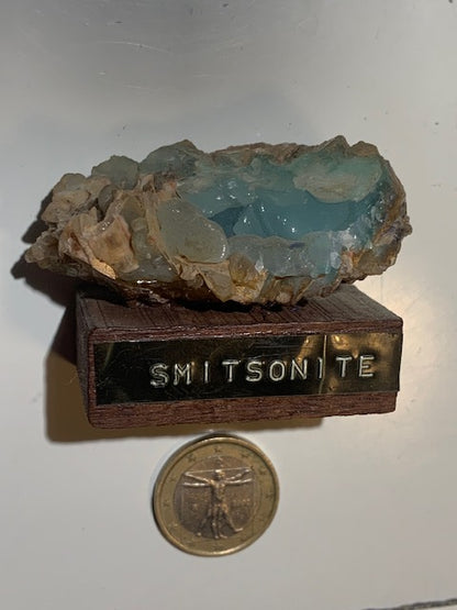 Smithsonite bleue – spécimen brut et naturel - Collection ancienne - 60 x 35 x 29 cm - 80 gr.