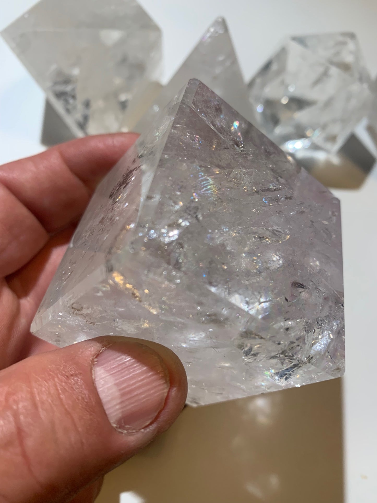 Rare ! Solides de Platon de taille XL, set de 5 pièces de 50 à 60 mm - Qualité A à AAA