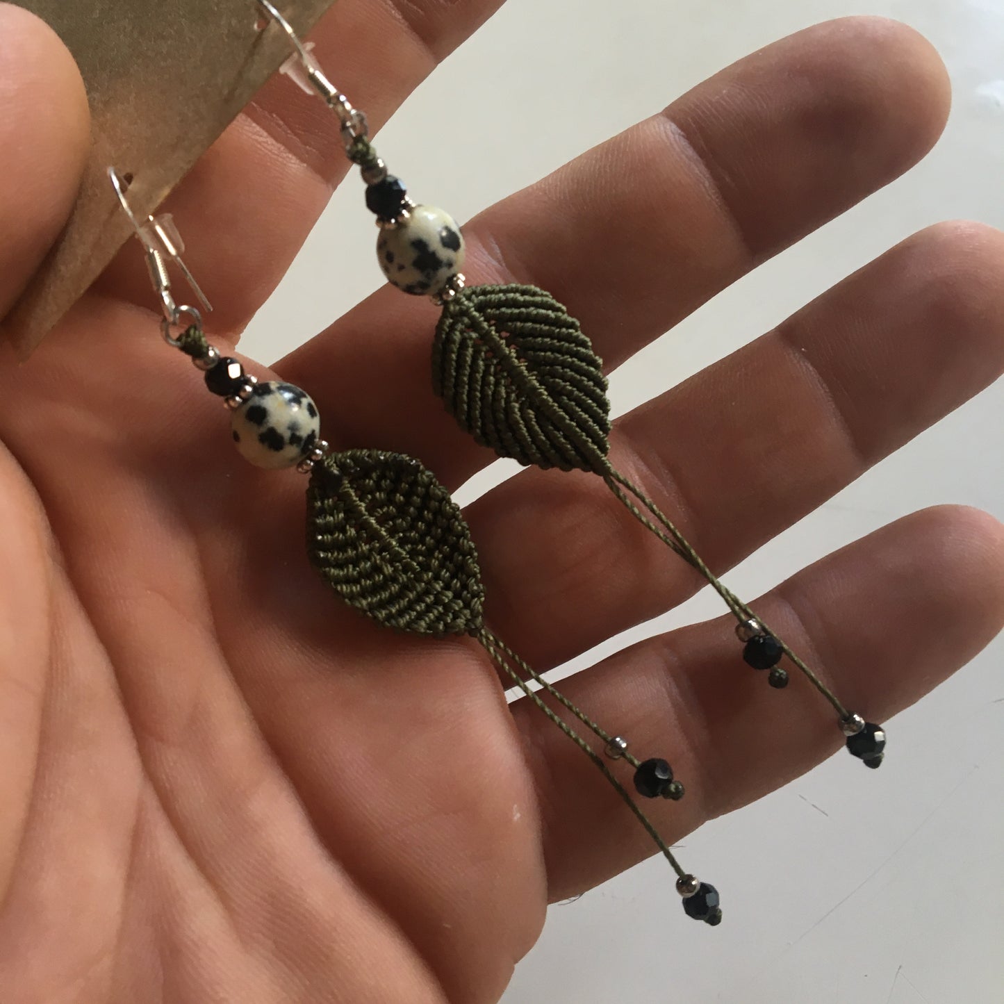 🧵 Boucles d’oreilles tissées à la main avec perle en pierre semi-précieuse – Choisissez votre perle et recevez une création sur mesure ! Fait par Créatipik (Fr°)